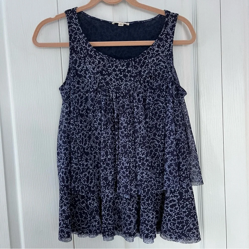 Jane and Delancey blue print sleeveless top size XS
